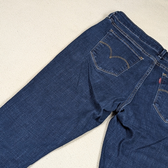 Women's Blue Levi's 711 Skinny Jeans Size 33 Crop Dark Wash Stretchy Mid-Rise - Picture 10 of 16